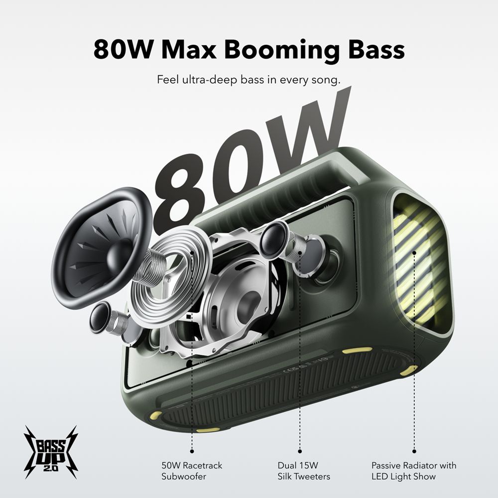 Altavoces Soundcore Boom 2 Portable Bluetooth for Bass Verdes | CQGEY1975