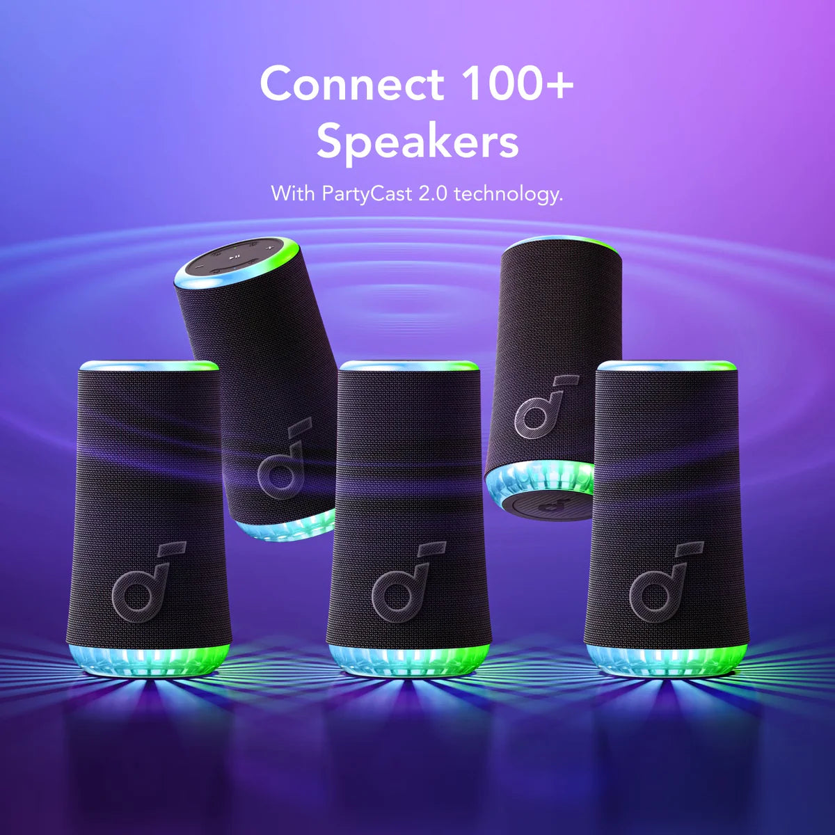 Altavoces Soundcore Glow Portable with Synchronized Light Show Negros | WEODX7059