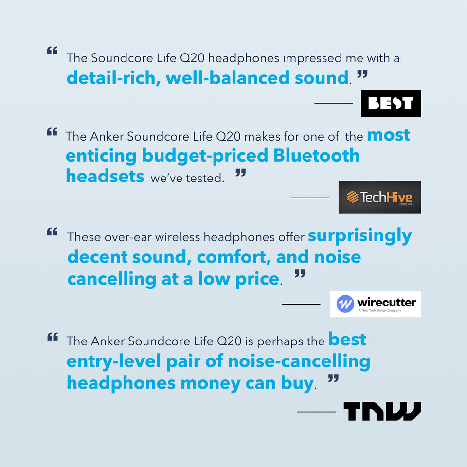 Audífonos Soundcore Life Q20 Over-Ear with Hybrid ANC Negros | LYWTP5947