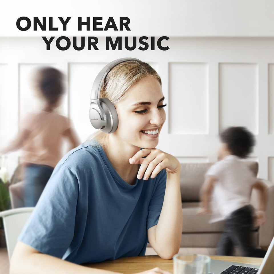 Audífonos Soundcore Life Q20 Over-Ear with Hybrid ANC Plateados | ZJYUA6472