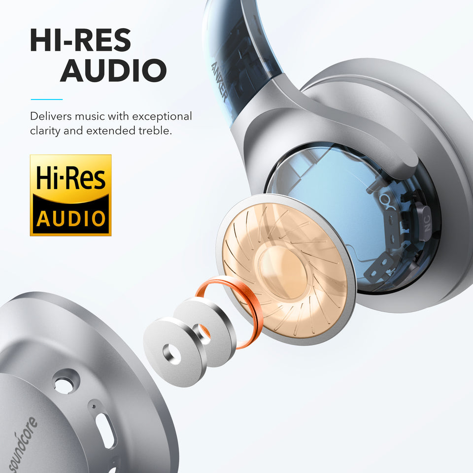 Audífonos Soundcore Life Q20 Over-Ear with Hybrid ANC Plateados | ZJYUA6472