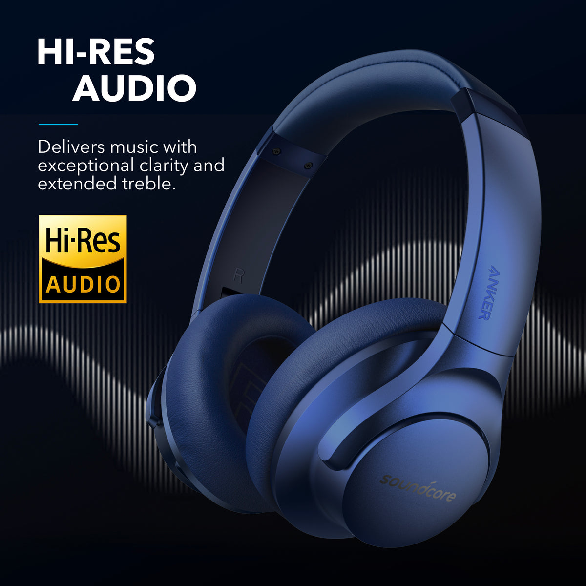 Audífonos Soundcore Life Q20 Over-Ear with Hybrid ANC Azul Marino | DLCFA9624