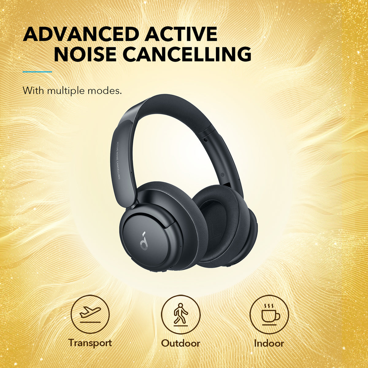 Audífonos Soundcore Life Q35 Noise-Cancelling with LDAC Negros | GATYS9037