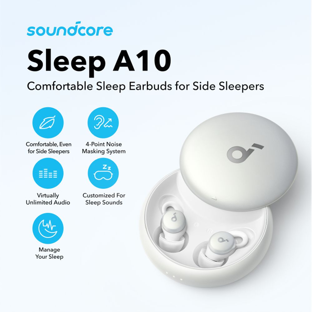 Auriculares Soundcore Sleep A10 Noise Blocking for Sleeping Blancos | ZCBSK4352